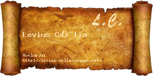 Levius Célia névjegykártya